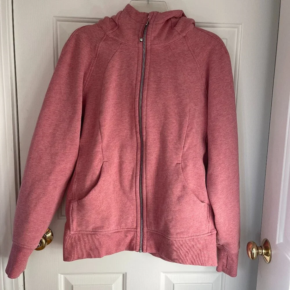 Lululemon Full-Zip Hoodie Heathered Brier Rose EUC! size 12 - Picture 2 of 5